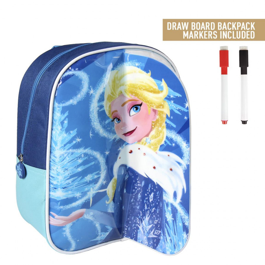 Zainetto per la scuola materna "Frozen" con Spazio Lavagnetta e Pennarelli Cancellabili per Disegnare