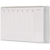 Desk planner non datato con giorni della settimana distribuiti per colonne a righe e completi di orari