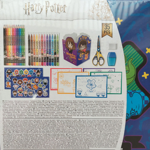 Cofanetto Maped con 35 strumenti da disegno firmati Harry Potter. Per corredo scuola o regalo.