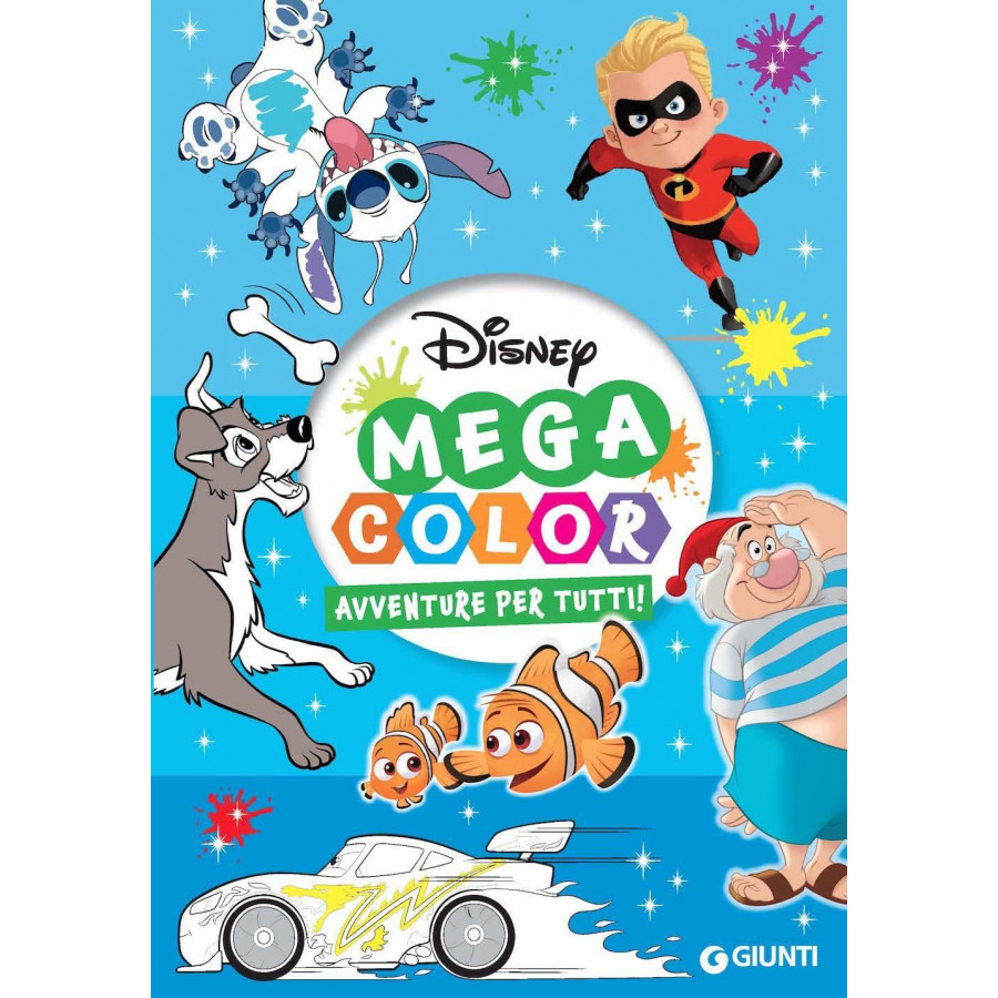 Libro da Colorare Disney Mega Color "Avventure per tutti!" Con Disegni e Giochi