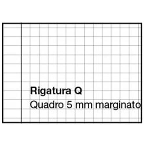 Quaderni con fogli in carta spessa 100g a quadretti da 5mm con margine (Riga Q)
