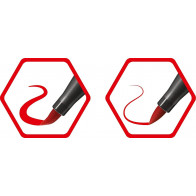 Punta flessibile a pennello: aumenta la pressione per un tratto più spezzo, diminuiscila per linee sottili.