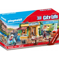 Pizzeria con Tavoli all'Aperto con Effetti Luminosi Playmobil City Life (70336)
