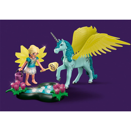 Fata Crystal con Unicorno e Stagno Incantato PLAYMOBIL Adventures of Ayuma (70809) per Bambine e Bambini dai 7 Anni in su