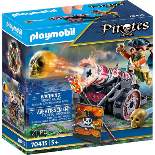Pirata con Cannone Spara Teschi Playmobil Pirates (70415) per Bambini e Bambine dai 5 Anni in su