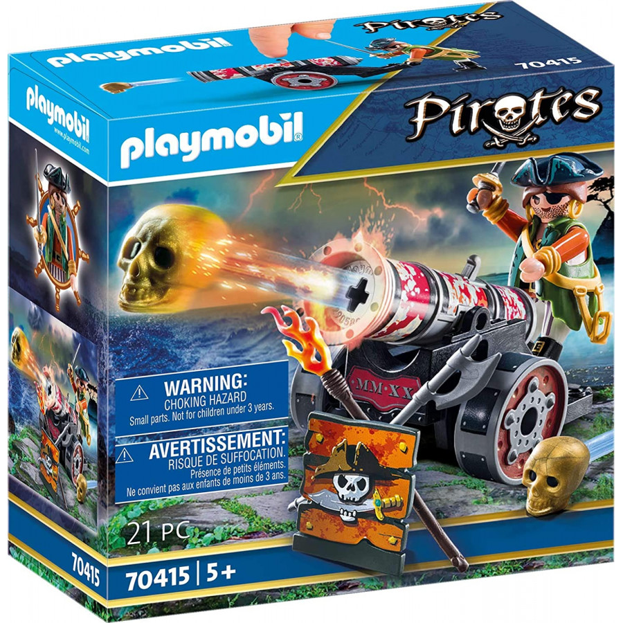 Pirata con Cannone Spara Teschi Playmobil Pirates (70415) per Bambini e Bambine dai 5 Anni in su