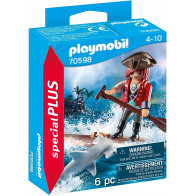 Pirata e Squalo PLAYMOBIL Special Plus (70598) per Bambini e Bambine dai 4 Anni in su