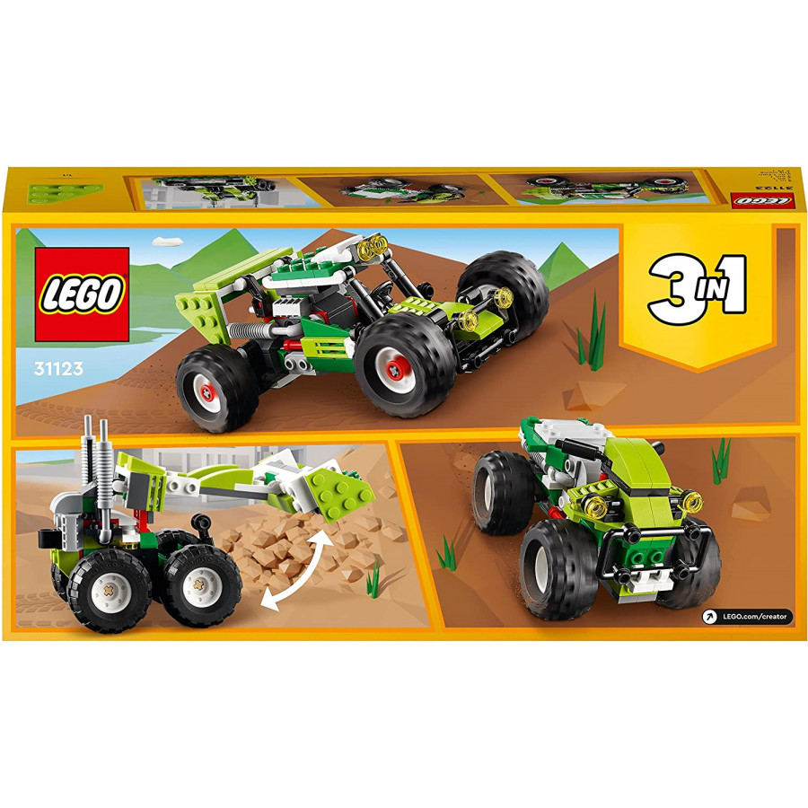 LEGO Creator 3 in 1 Buggy Fuoristrada, Escavatore e Veicolo Multiterreno  (31123) per Bambino e Bambina 7+