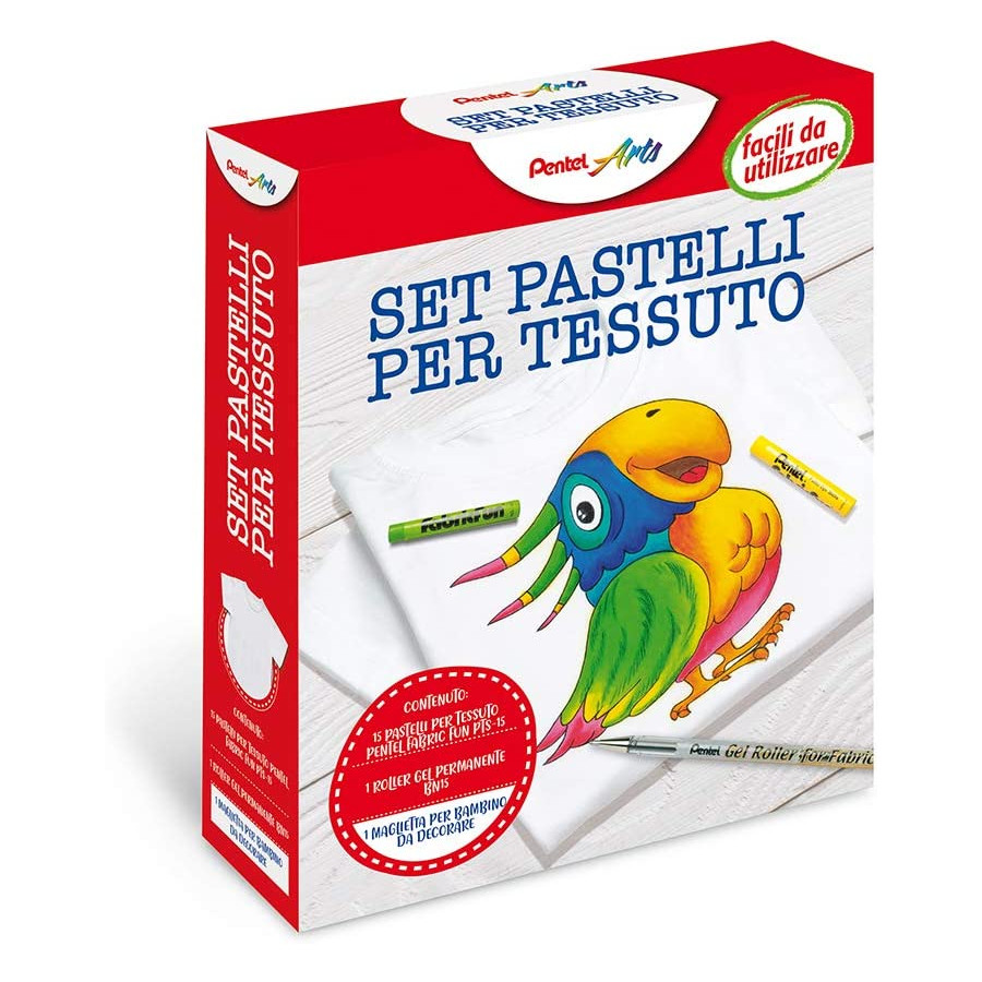 Kit Pentel Arts Fabric Fun: Pastelli per Tessuto e Sacca per Sport