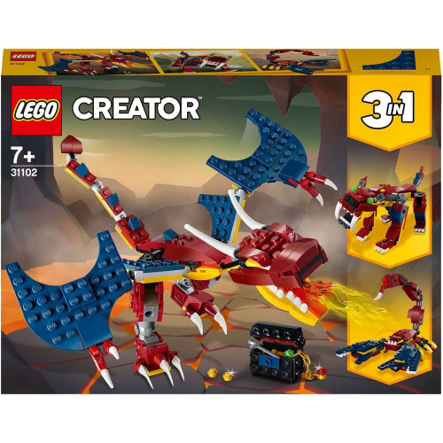 LEGO Creator Drago del Fuoco (31102) Set 3 in 1 per Bambine e Bambini 7+