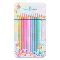 12 Matite Colorate Faber-Castell Sparkle Pastel, Tonalità Pastello, Corpo Triangolare Ergonomico (Idea Regalo)