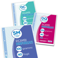 Ricambi Rinforzati per Quaderni ad Anelli A4 Blasetti con Carta Resistente 100 g/mq
