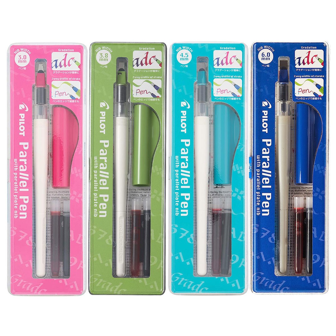 Parallel Pen Pilot per Scrittura Calligrafica, con Cartucce d'Inchiostro Blu e Rossa Tratto 3.0, 3.8, 4.5 o 6.0 mm Parallel Pen Pilot per Scrittura Calligrafica, con Cartucce d'Inchiostro Blu e Rossa Tratto 3.0, 3.8, 4.5 o 6.0 mm