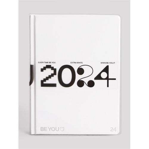 Diario Be You 2023/2024 Extra White Formato Standard (13,5×18,2 cm) con Stickers