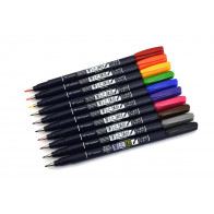 Penne con punta elastica effetto pennello per calligrafia e disegno artistico. Disponibili in vari colori.