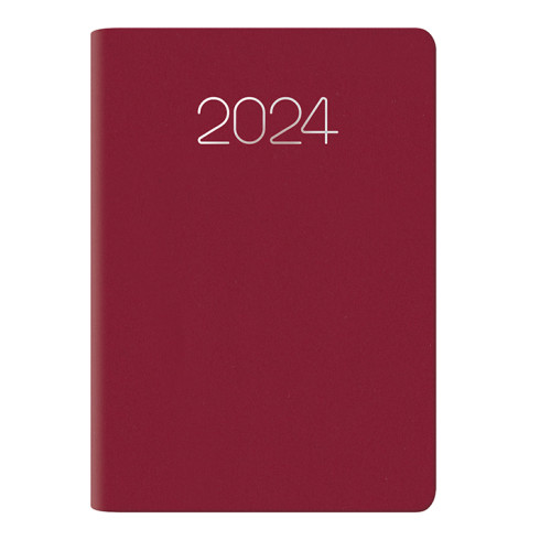 Organizer ideale per pianificare la vita privata e professionale durante tutto il 2024. Copertina rosso