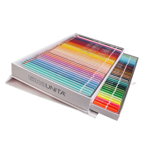 Cassettiera a due piani contenente 72 matite colorate mina 4.0 Tinta Unita