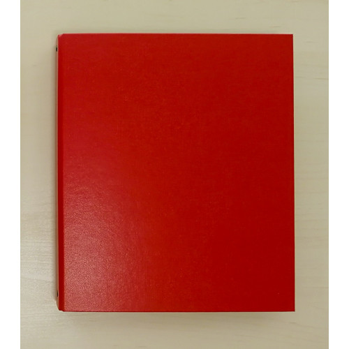 Raccoglitore ad Anelli A4 colore rosso,  realizzato in cartone rivestito in plastica (PP)