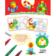 Illustrazioni a soggetto natalizio. Ogni disegno è accompagnata dalla sua versione a colori.