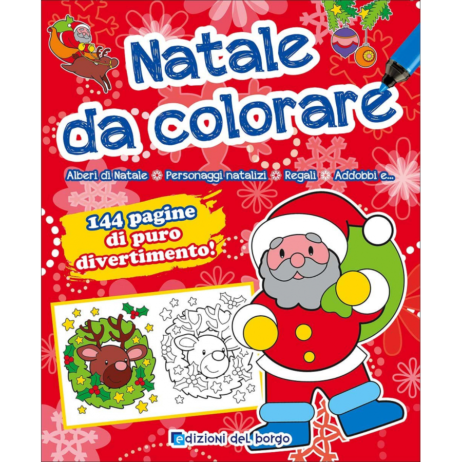 Maxi Libro "Natale da Colorare" di Edizioni del Borgo per Bambini e Bambine con 144 Pagine