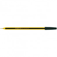 Penna a sfera Noris Stick 434 con fusto esagonale giallo e nero e puntale in ottone colore nero