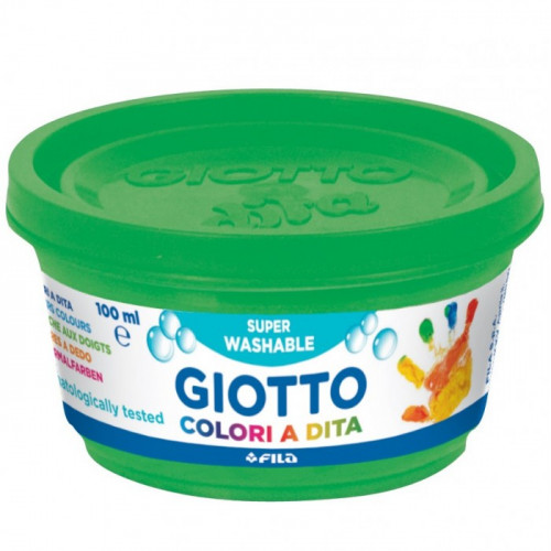 Barattolo da 100 ml di colore a dita Giotto verde per bambini