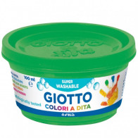 Barattolo da 100 ml di colore a dita Giotto verde per bambini