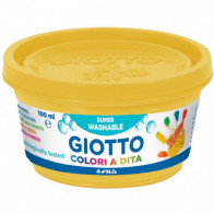 Barattolo da 100 ml di colore a dita Giotto giallo per bambini