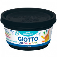Barattolo da 100 ml di colore a dita Giotto nero per bambini