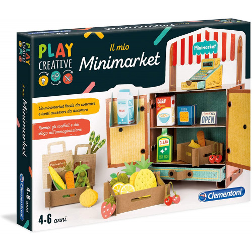 Clementoni Play Creative "Il mio Mini Market" - Kit di Gioco Creativo per Bambini e Bambine dai 4 Anni in su