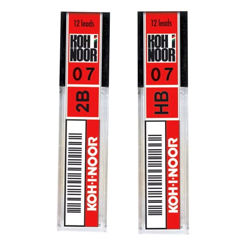 Astucci da 12 Mine Diametro 0,7mm Koh-I-Noor Hi-Polymer ad Alta Resistenza Gradazioni HB e 2B