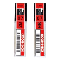 Astucci da 12 Mine Diametro 0,7mm Koh-I-Noor Hi-Polymer ad Alta Resistenza Gradazioni HB e 2B