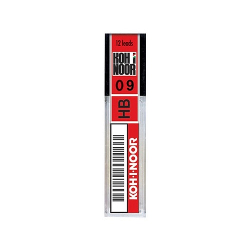 Astucci da 12 Mine Diametro 0,9mm Koh-I-Noor Hi-Polymer ad Alta Resistenza Gradazione HB